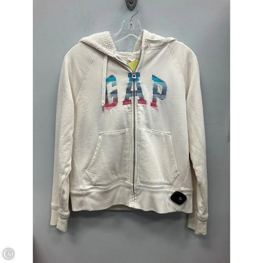Sweatshirt Hoodie By Gap In Cream, Size: M