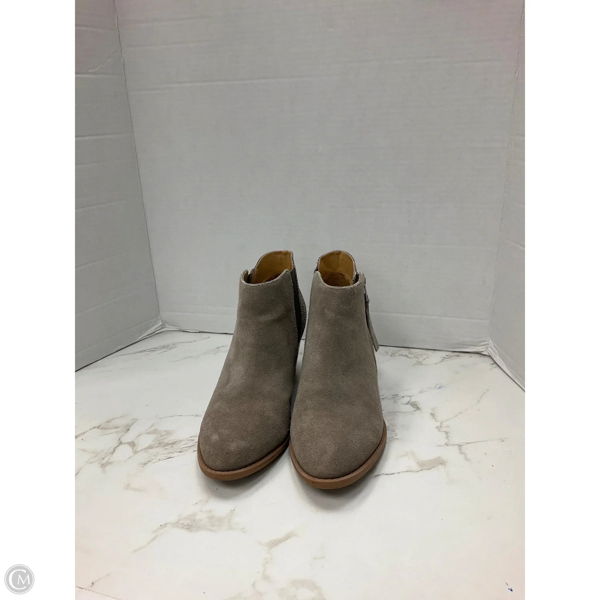 Boots Ankle Heels By Vionic In Taupe, Size: 8