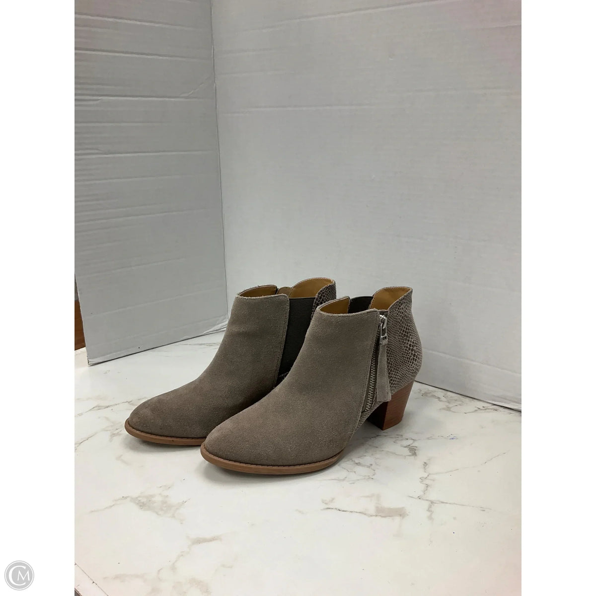 Boots Ankle Heels By Vionic In Taupe, Size: 8