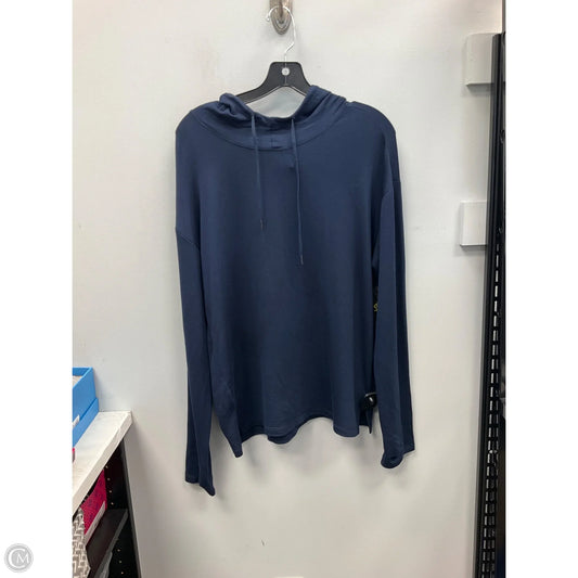 Athletic Top Long Sleeve Hoodie By Athletic Works In Navy, Size: L