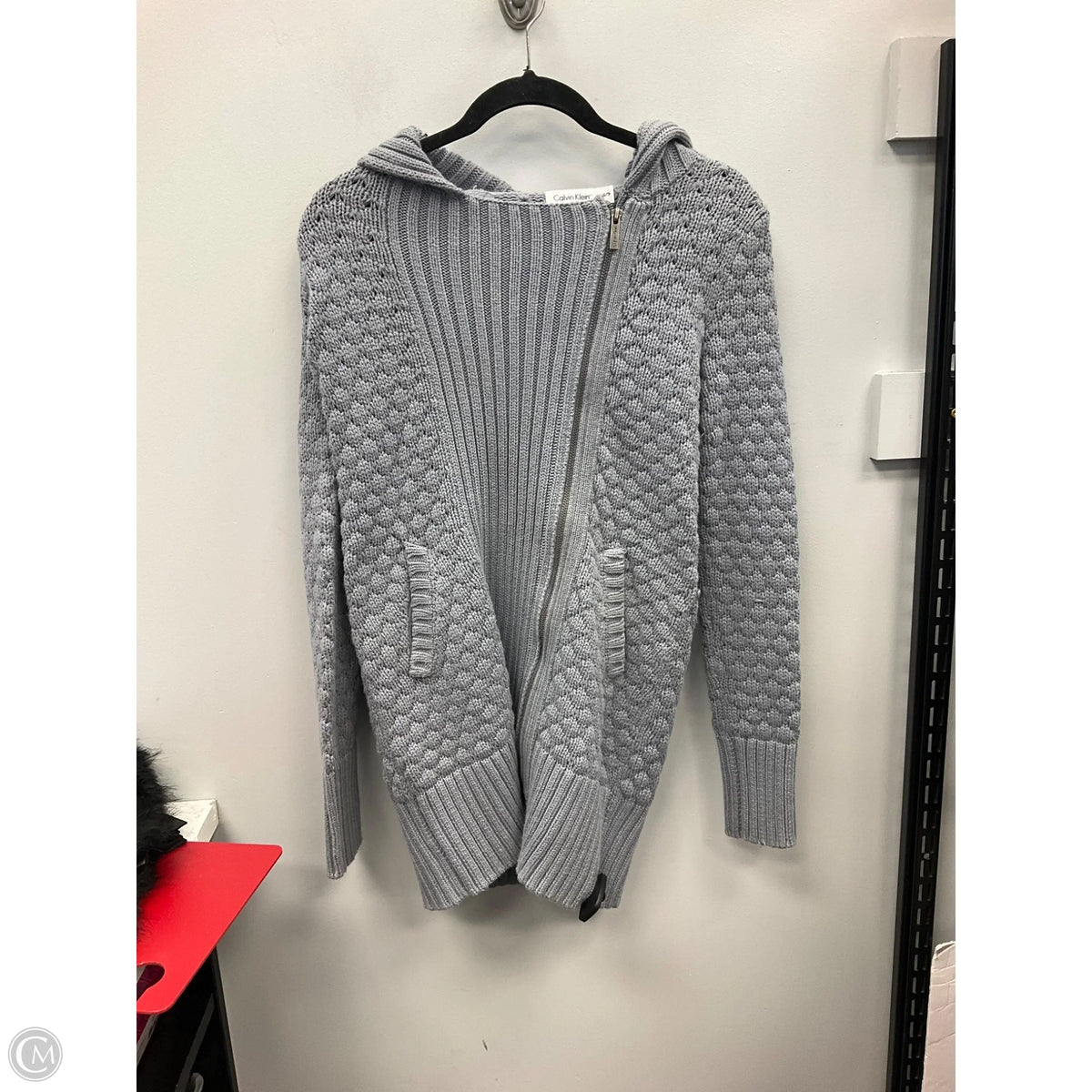 Sweater By Calvin Klein In Grey, Size: Xs