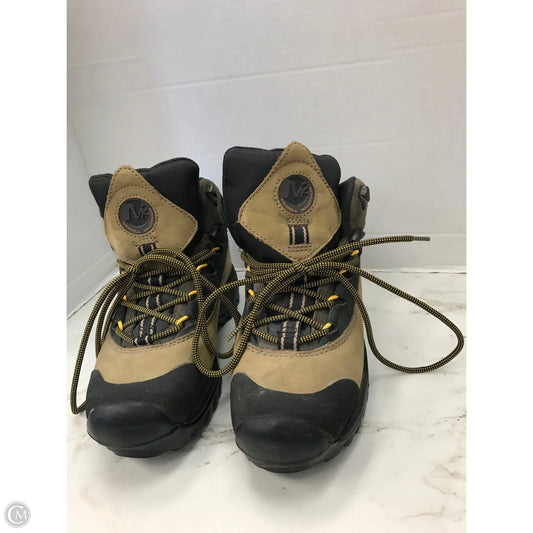 Boots Hiking By Merrell In Black & Tan, Size: 7