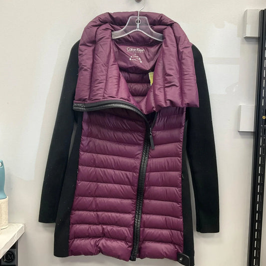 Coat Puffer & Quilted By Calvin Klein In Purple, Size: S