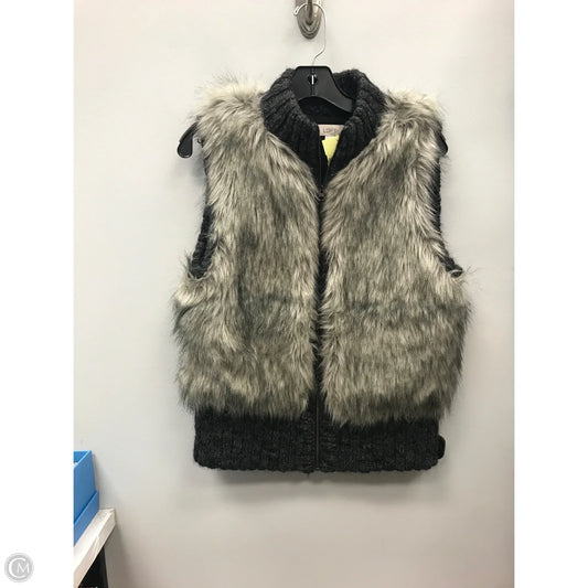 Vest Faux Fur & Sherpa By Loft In Grey, Size: S