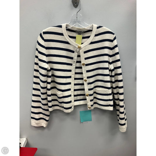 Sweater Cardigan By J. Crew In Striped Pattern, Size: M