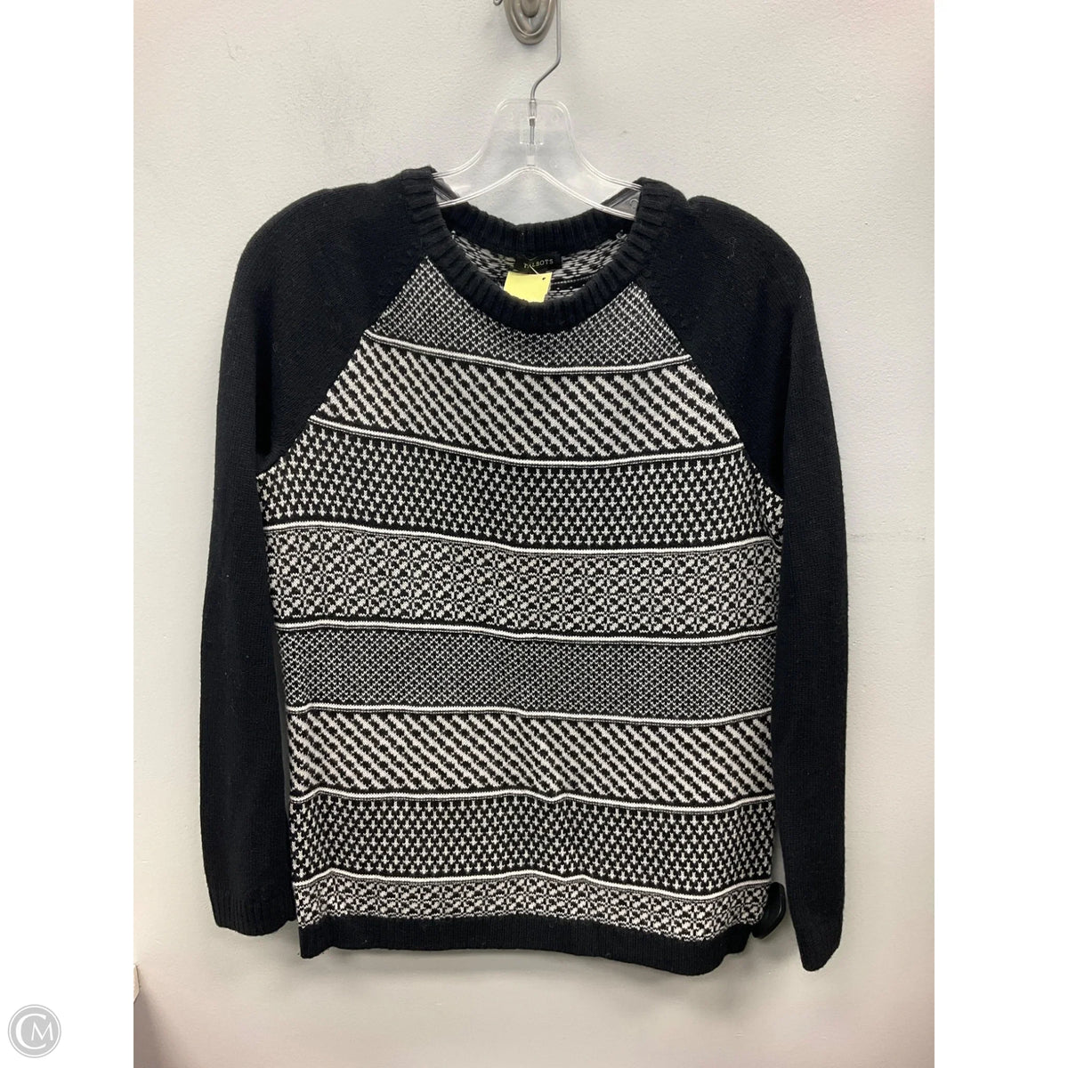 Sweater By Talbots In Black & White, Size: M