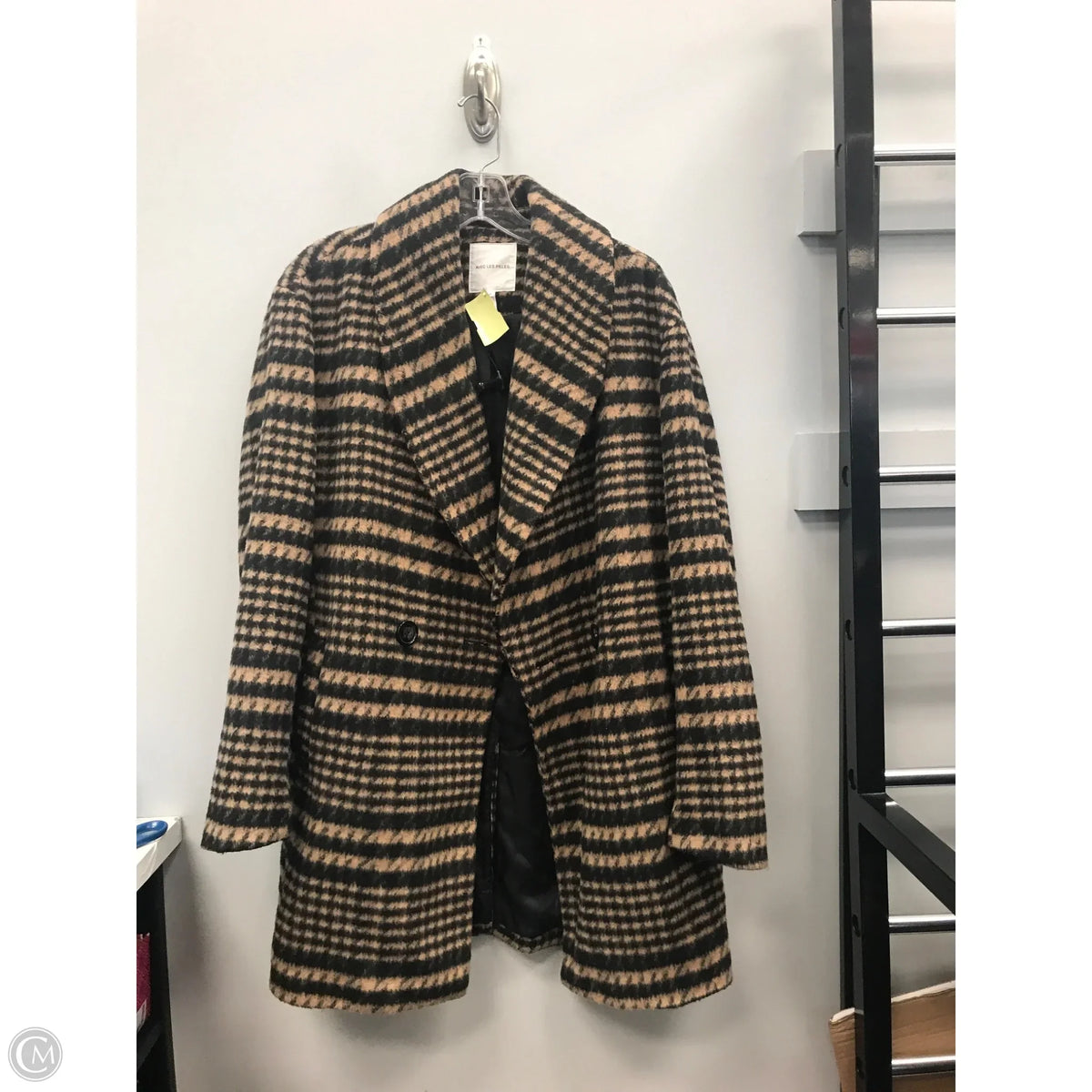 Coat Wool By Avec Les Filles In Plaid Pattern, Size: M