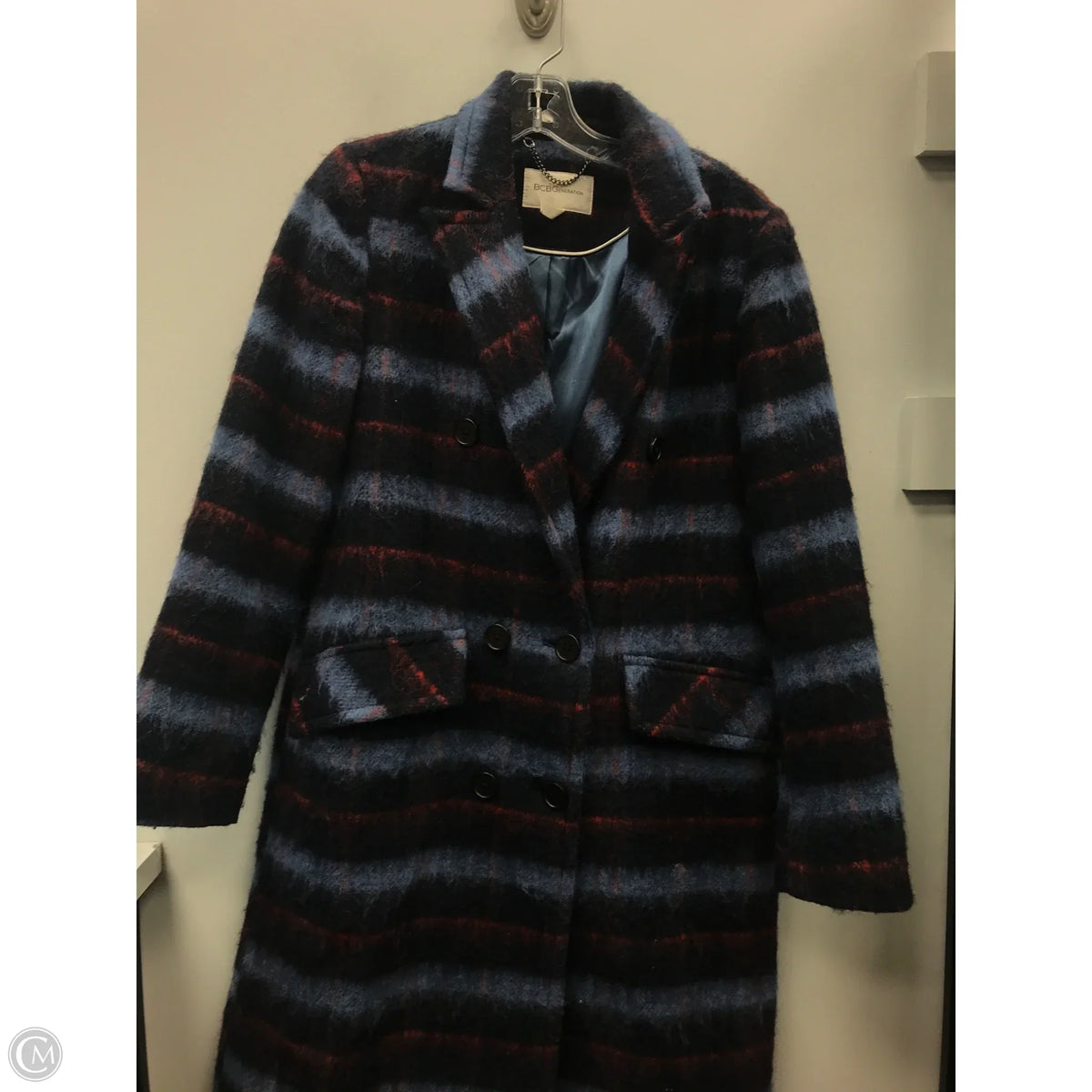 Coat Wool By Bcbgeneration In Plaid Pattern, Size: S