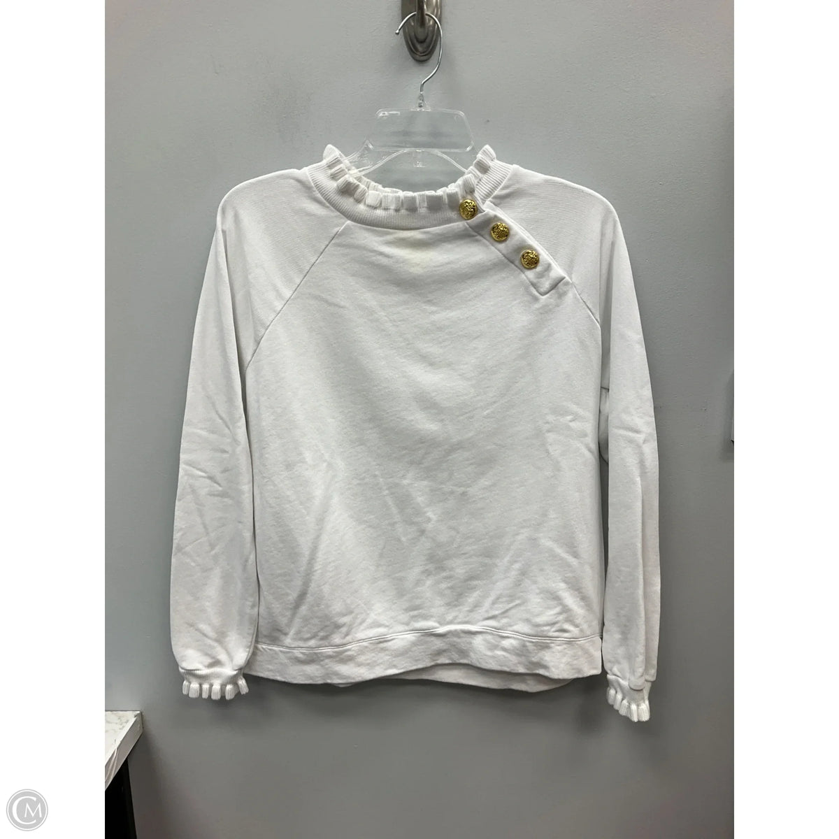 Top Long Sleeve By Talbots In White, Size: S