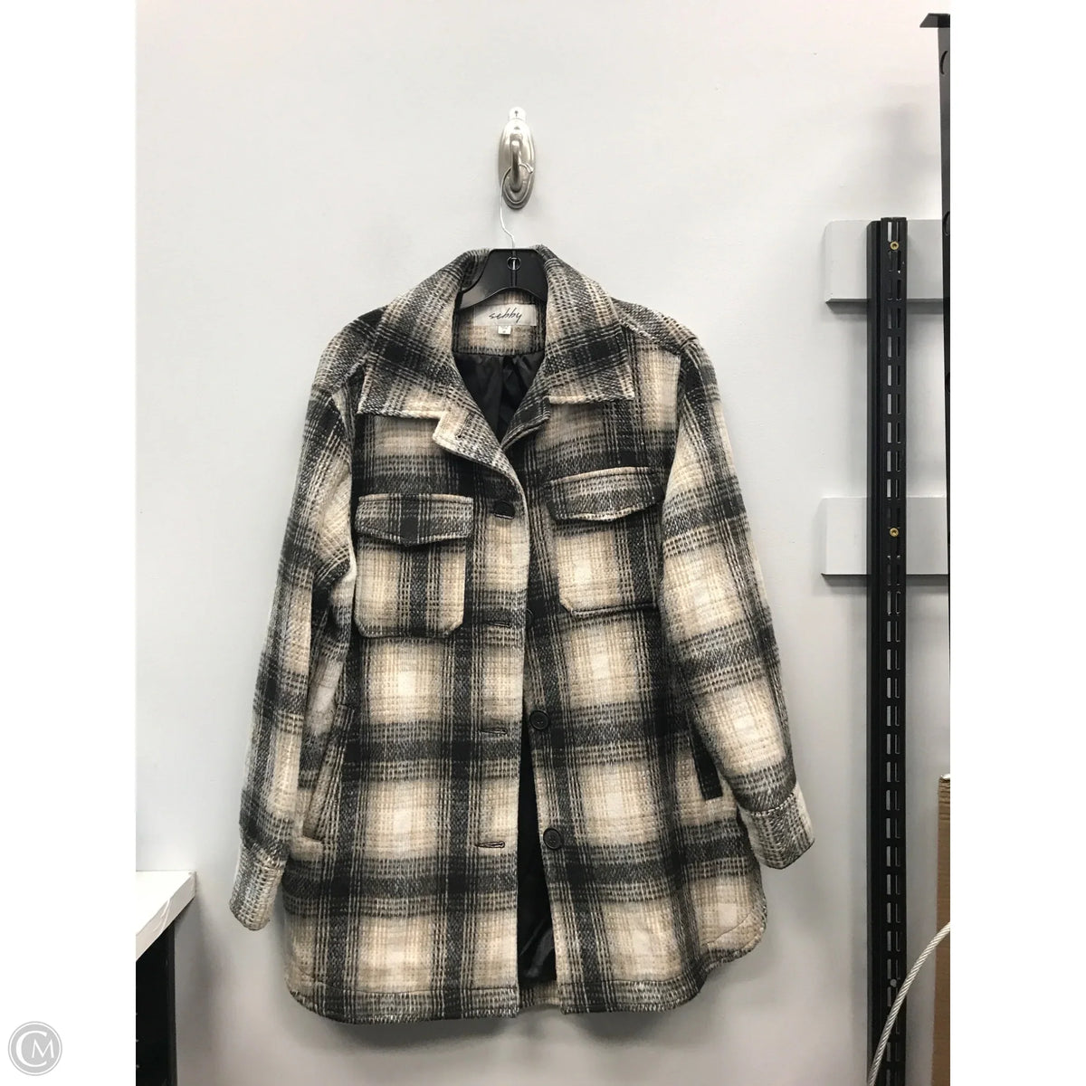 Jacket Shirt By Sebby In Plaid Pattern, Size: M