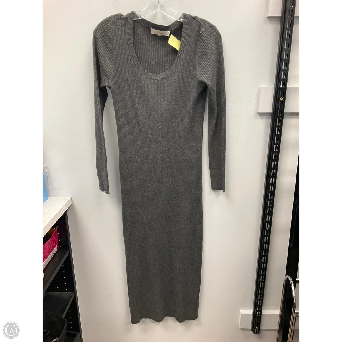 Dress Sweater By Loft In Grey, Size: S