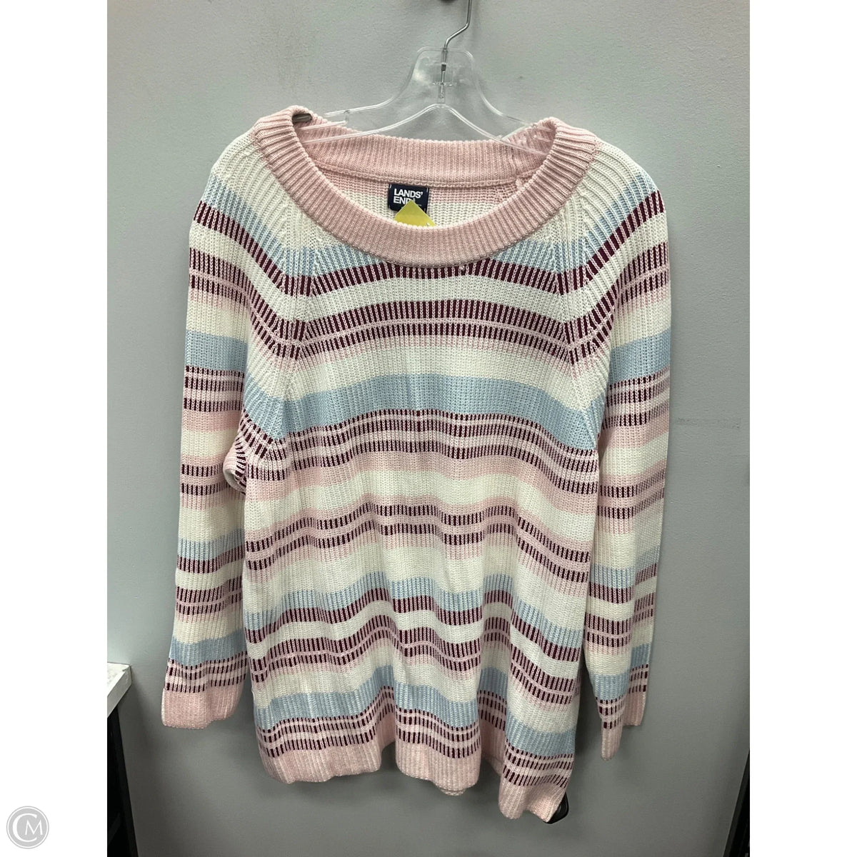 Sweater By Lands End In Striped Pattern, Size: 2x