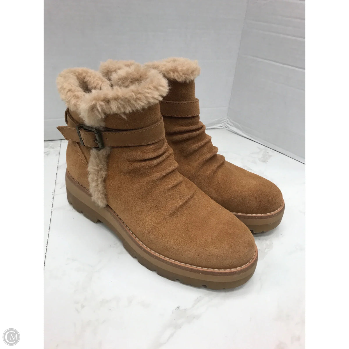 Boots Ankle Heels By Earth In Tan, Size: 8