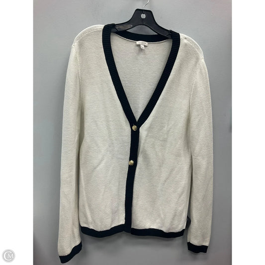 Sweater Cardigan By Talbots In Cream, Size: L