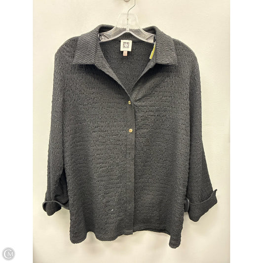 Top 3/4 Sleeve By Anne Klein In Black, Size: L