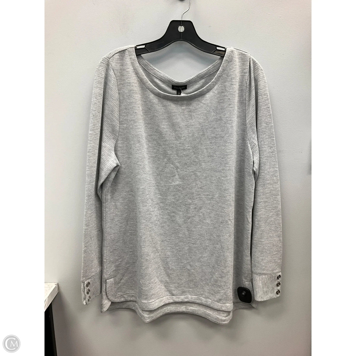 Top Long Sleeve By Talbots In Grey, Size: Xl