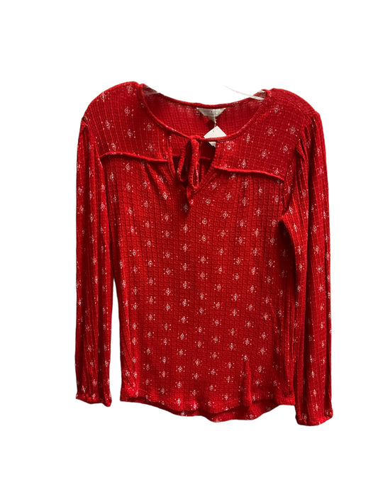 Red & White Top Long Sleeve Lucky Brand, Size Xs