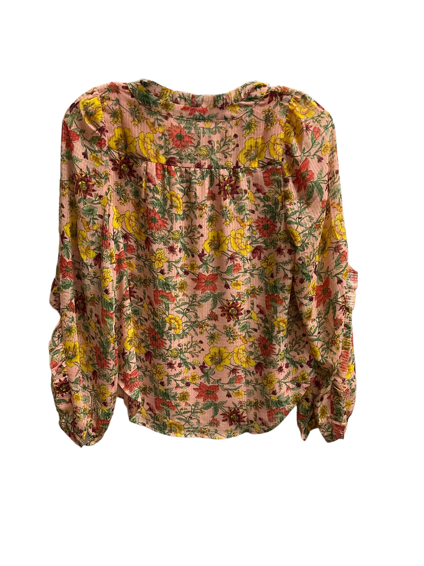 Floral Print Top Long Sleeve Loft, Size Petite   Xs