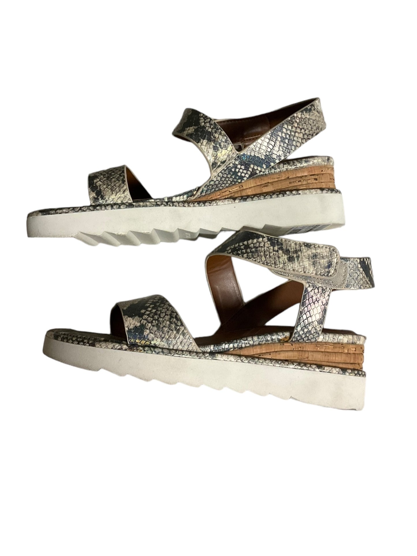 Snakeskin Print Sandals Heels Platform Franco Sarto, Size 8