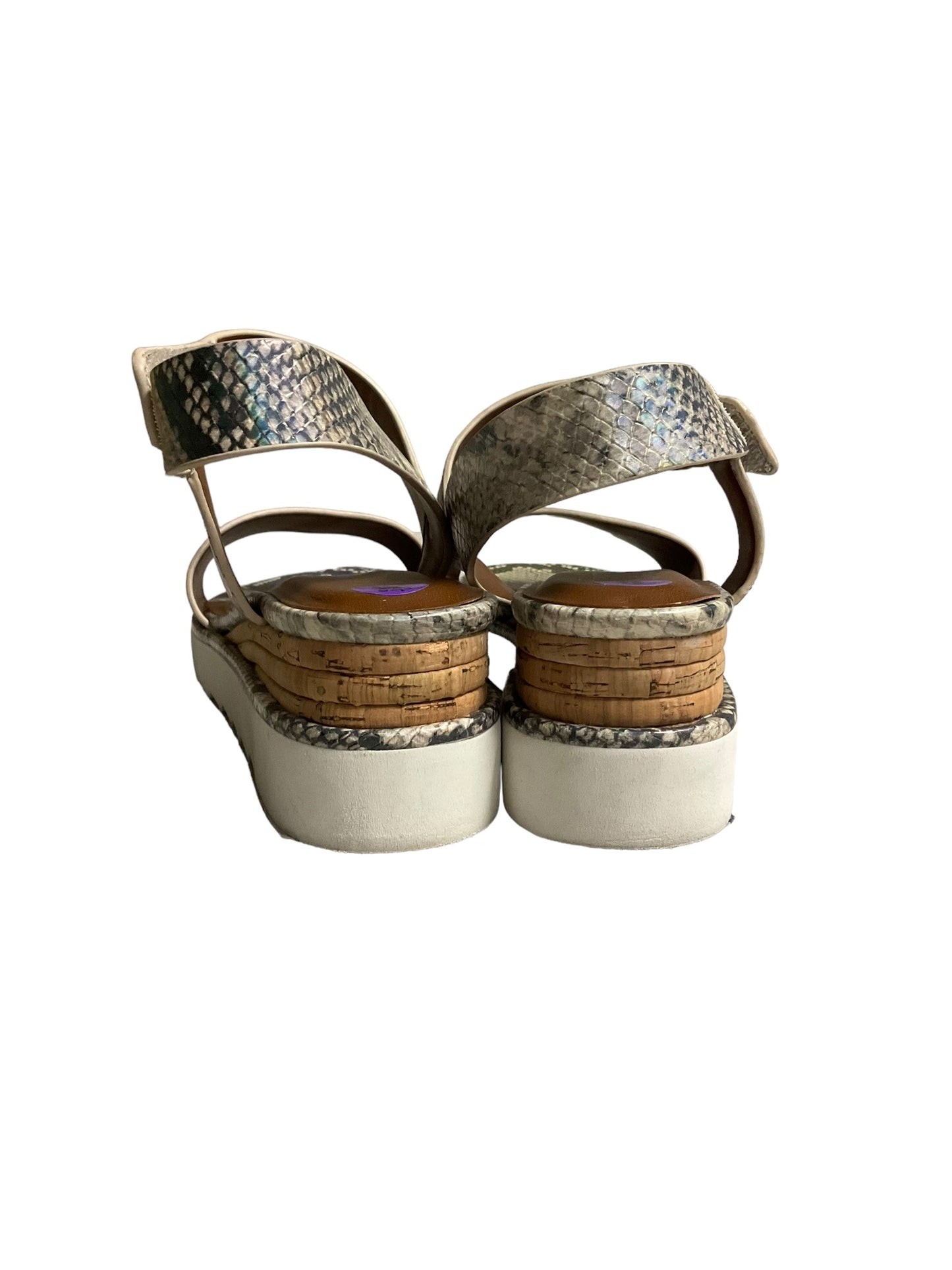 Snakeskin Print Sandals Heels Platform Franco Sarto, Size 8