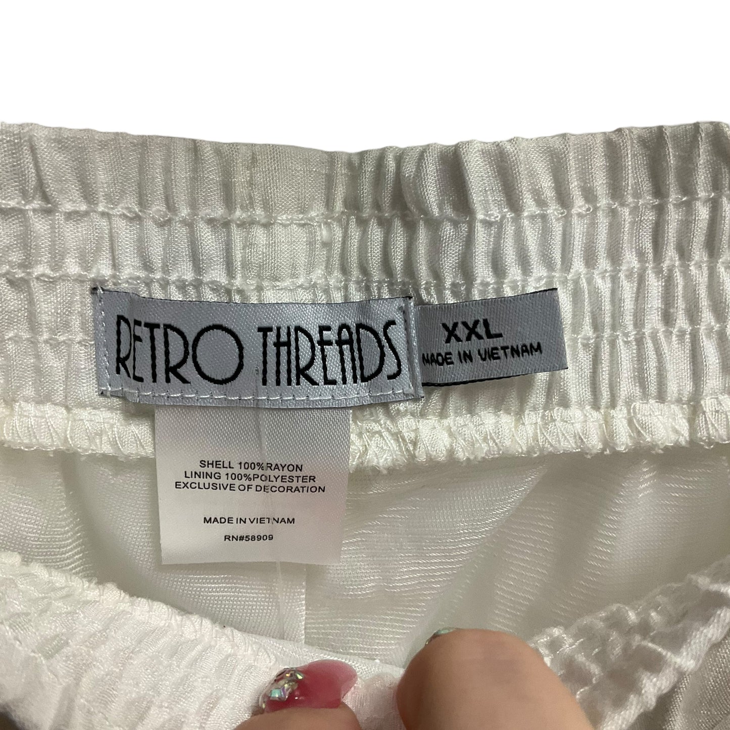 White Pants Wide Leg retro threads, Size Xxl