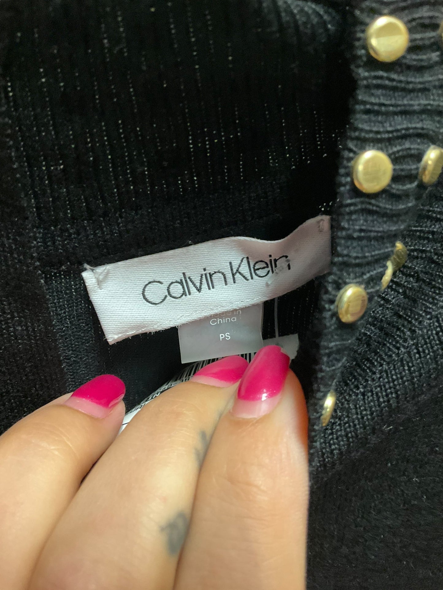 Dress Casual Short By Calvin Klein In Black, Size: Petite   S