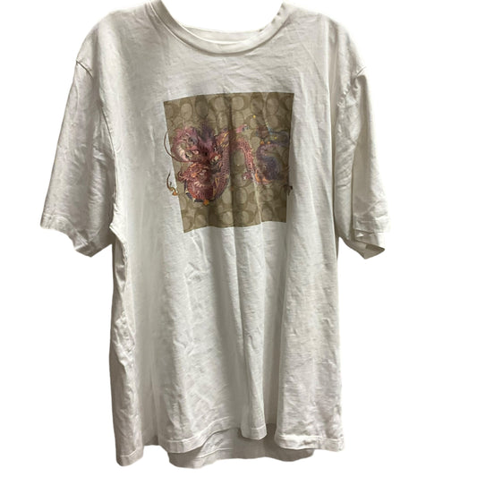 Top Short Sleeve Designer By Coach In White, Size: Xxl