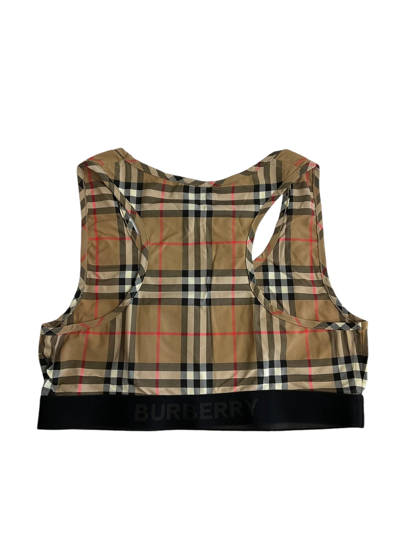 Athletic Bra By Burberry In Plaid Pattern, Size: M