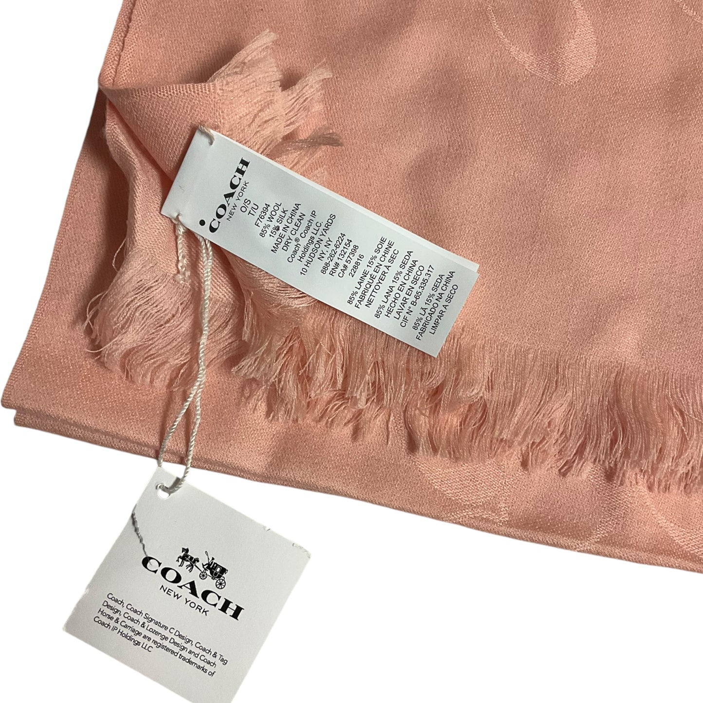 Shawl Designer By Coach In Peach, Size: 0