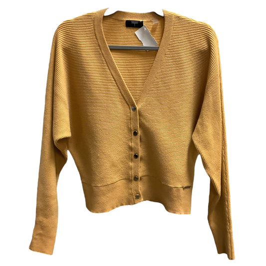 Sweater Cardigan By Tahari By Arthur Levine In Gold, Size: M