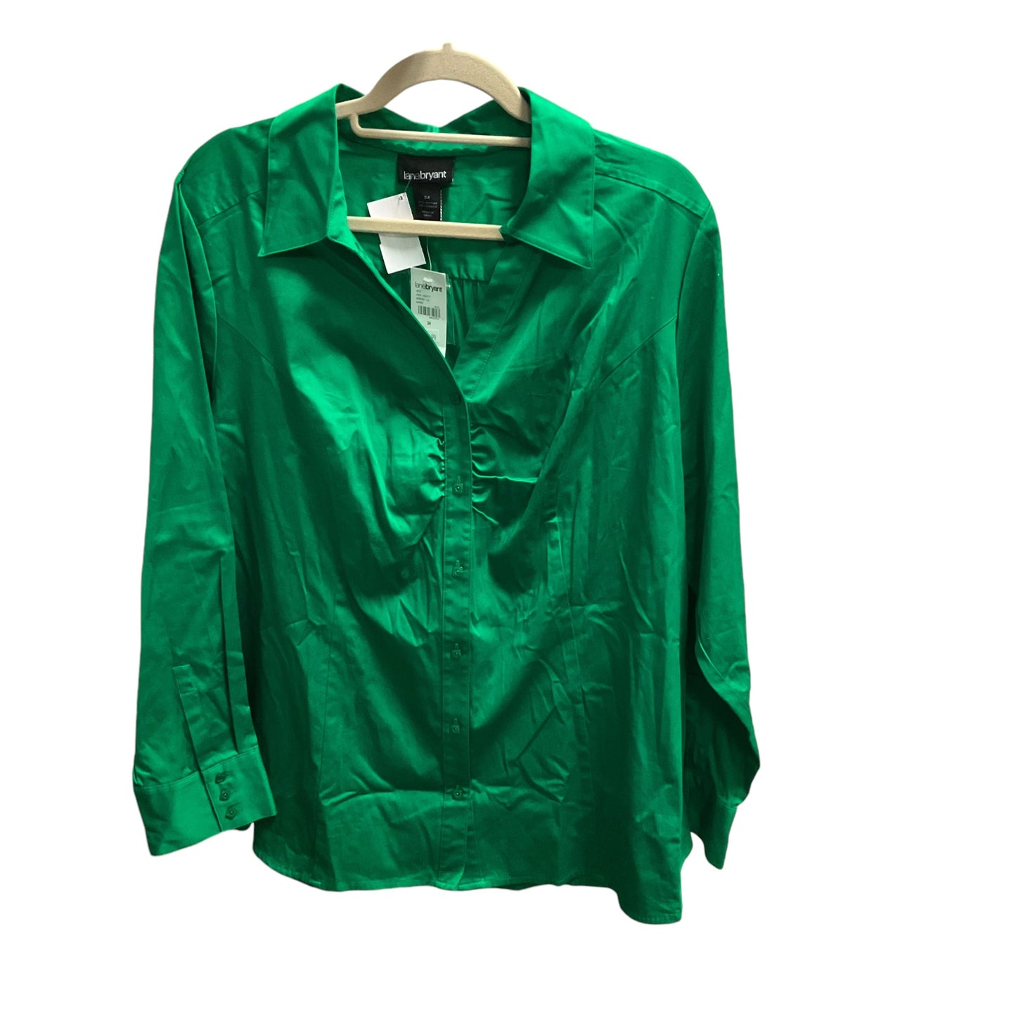 Top Long Sleeve By Lane Bryant In Green, Size: 24