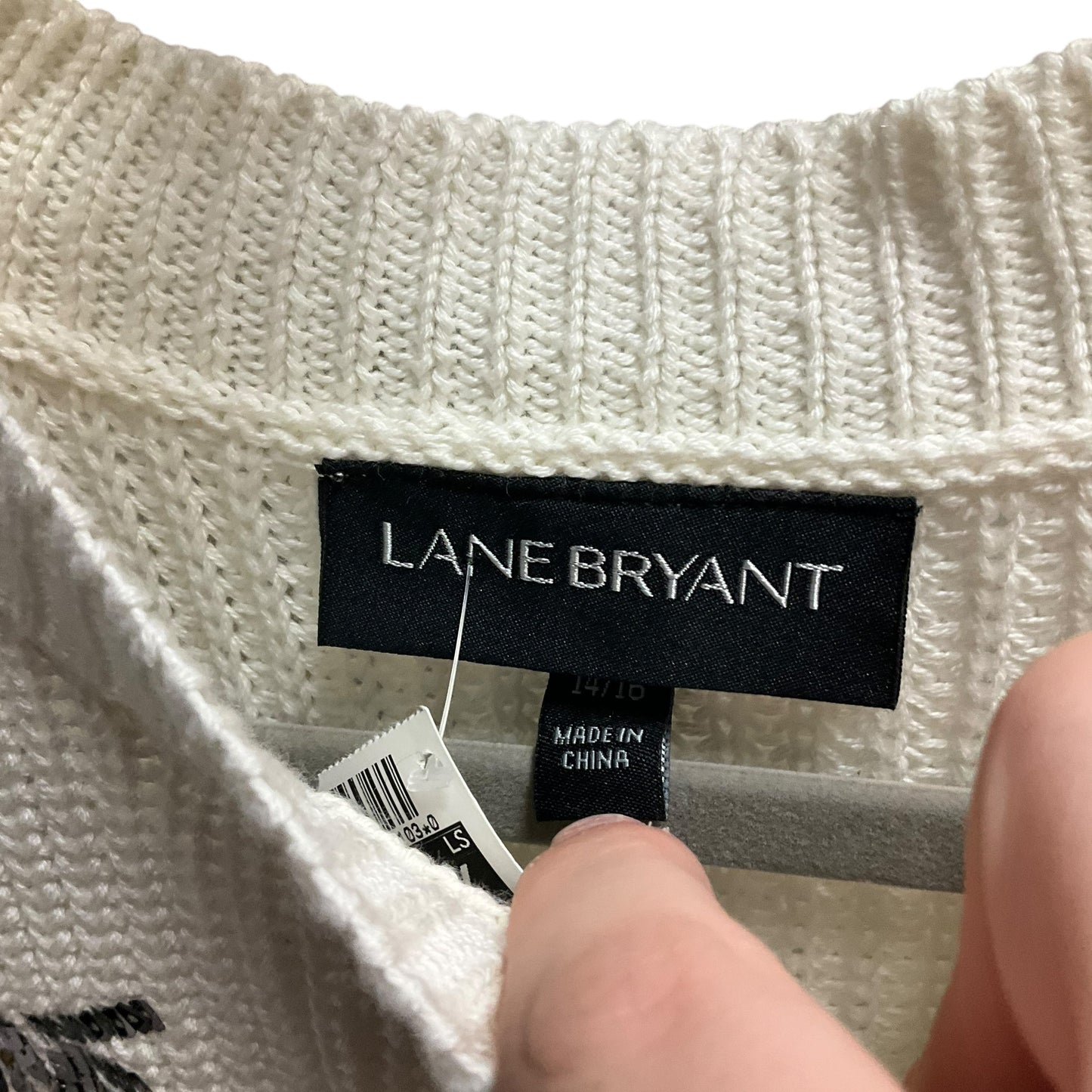 Sweater By Lane Bryant In Cream, Size: 14