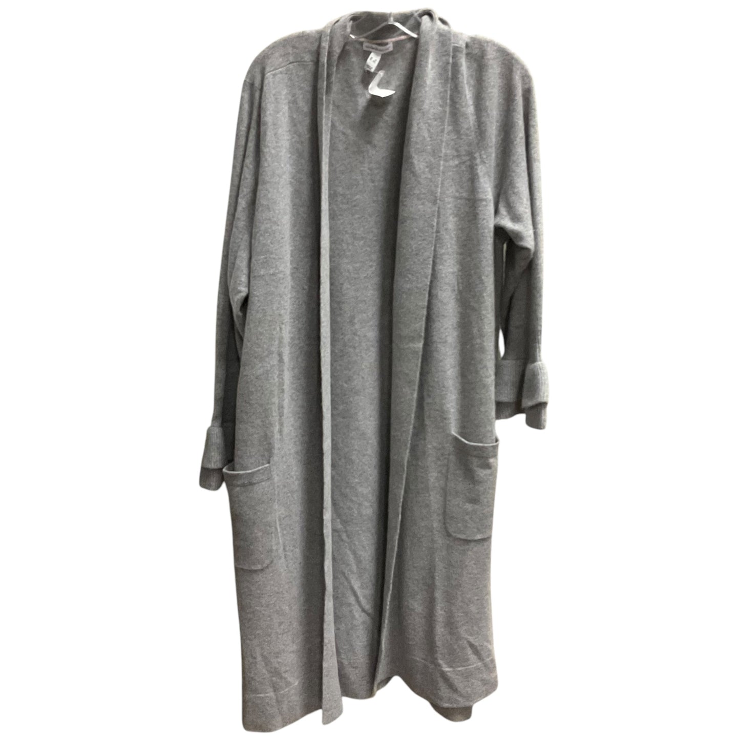 Sweater Cardigan Cashmere By Isaac Mizrahi Live Qvc In Grey, Size: 3x