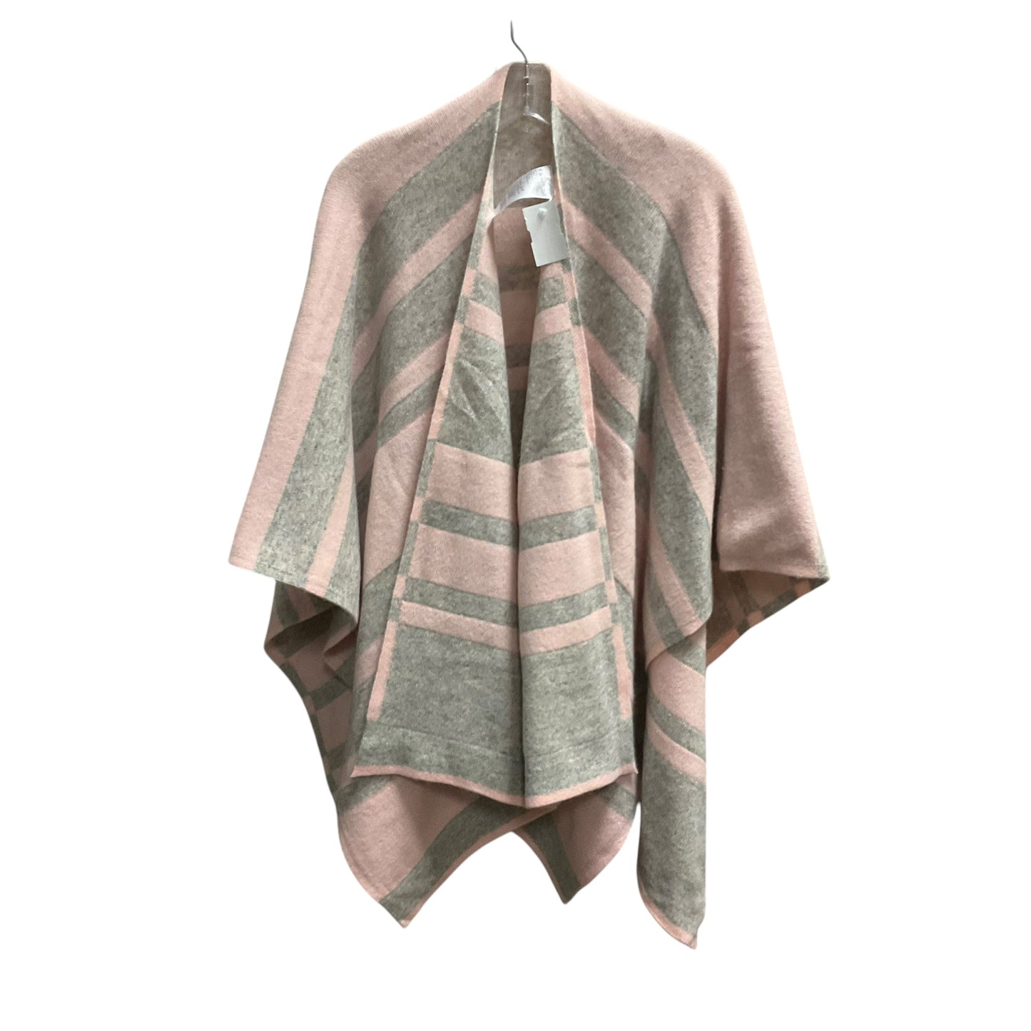 Poncho By Clothes Mentor In Grey & Pink, Size: Osfm