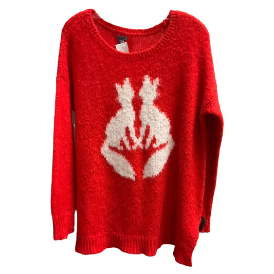 Sweater By Aerie In Red & White, Size: L