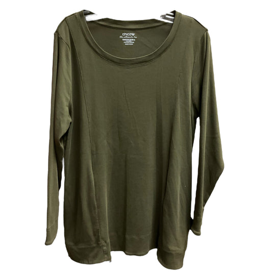 Top Long Sleeve By Chicos In Green, Size: L