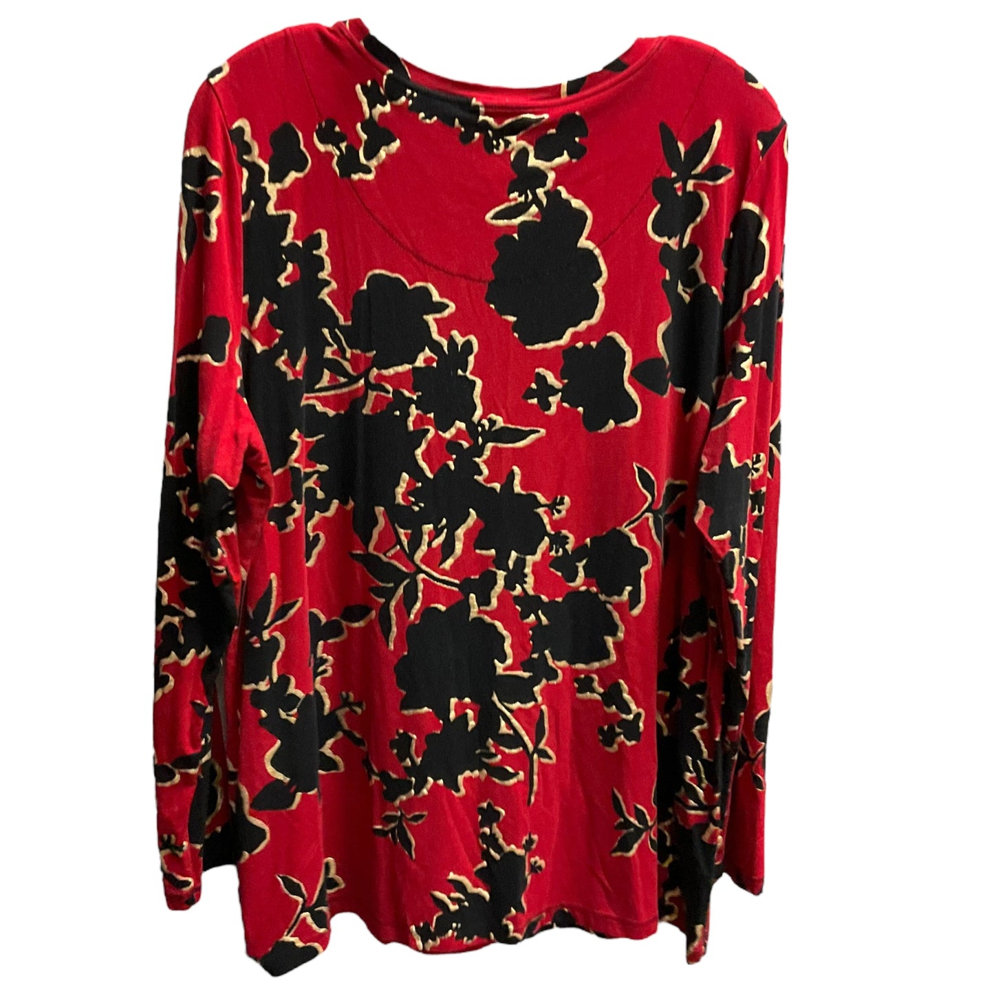 Top Long Sleeve By Chicos In Black & Red, Size: Xl