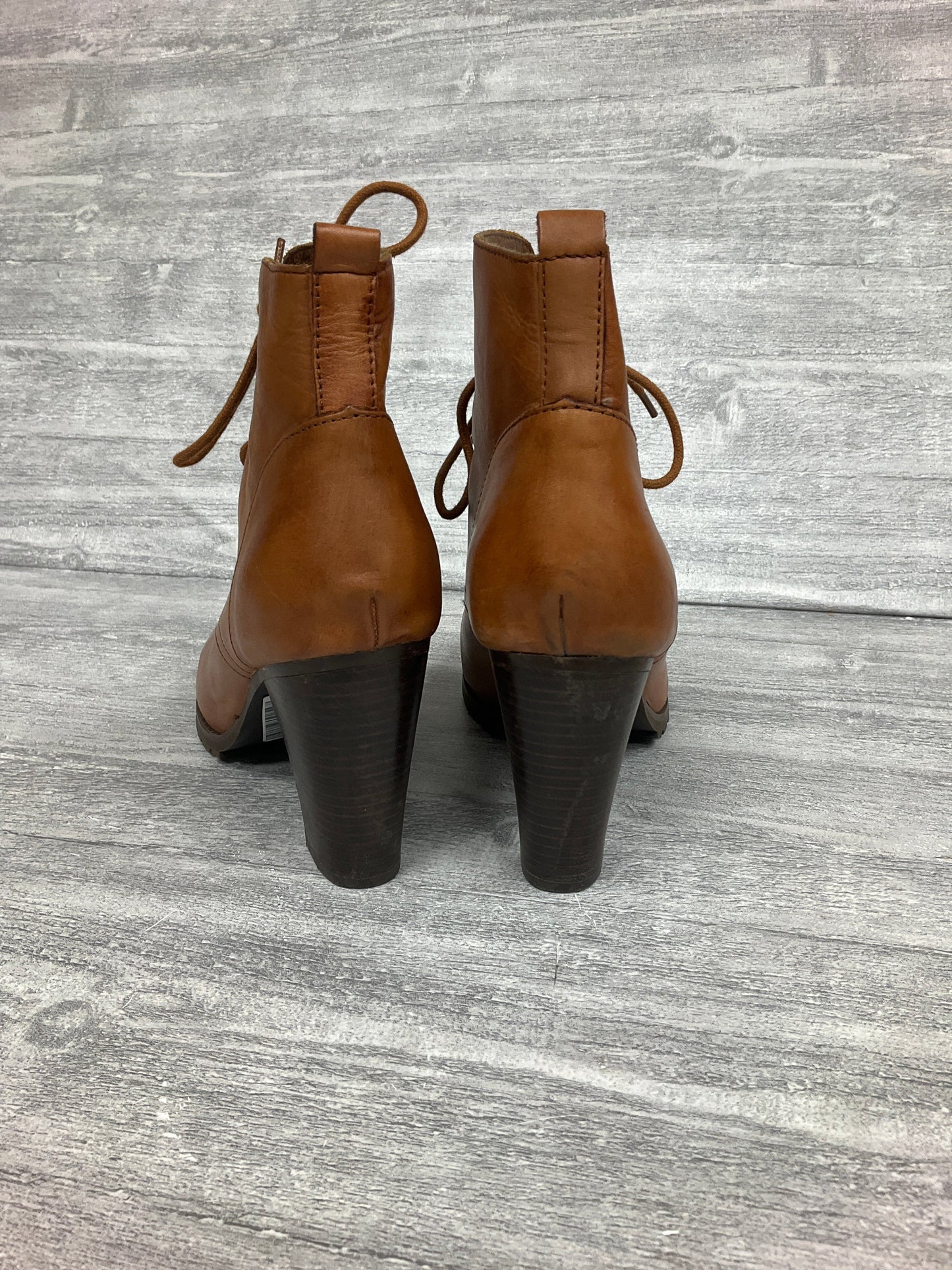 Boots Ankle Heels By Nine West In Brown, Size: 8.5