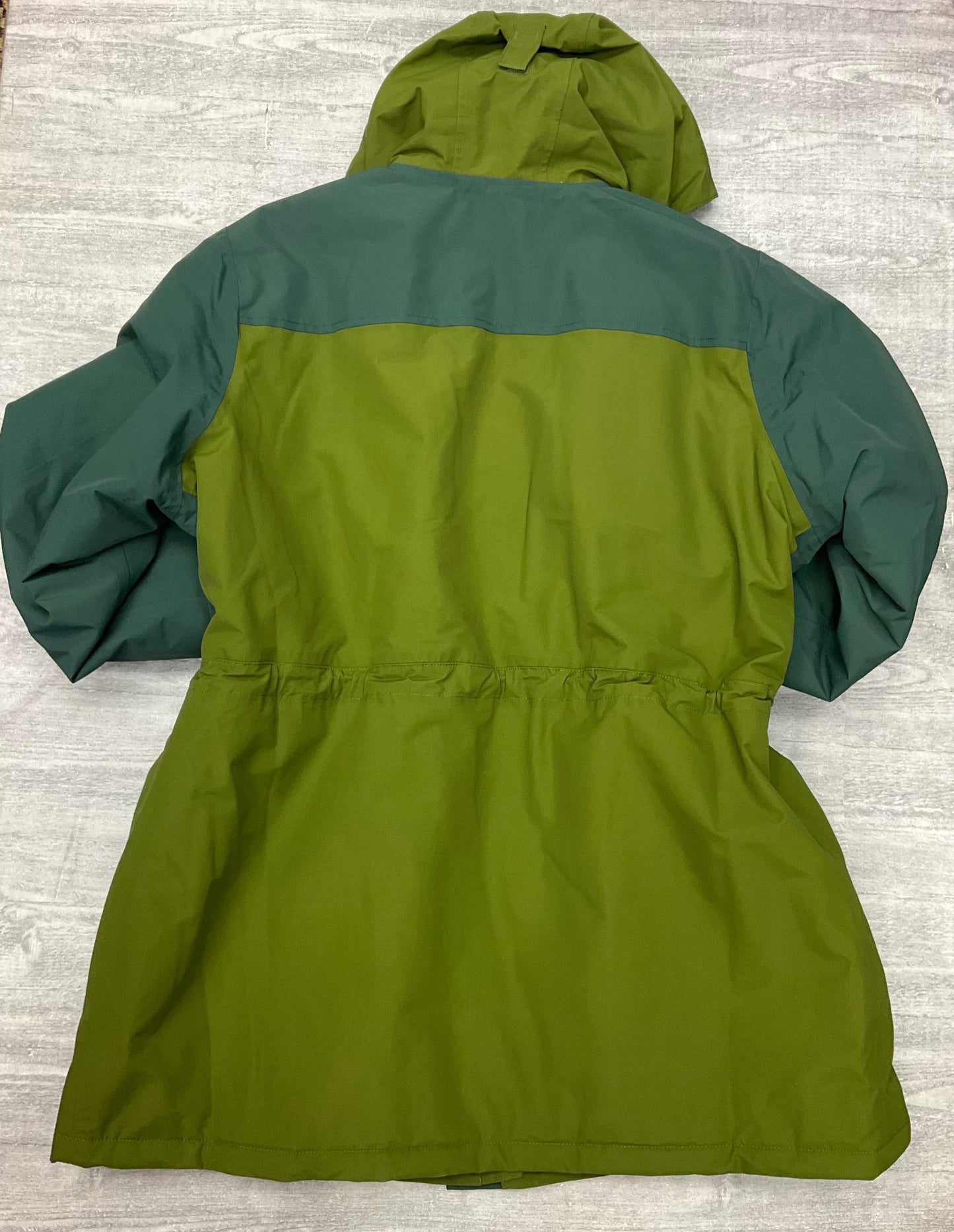 Coat Parka By Lands End In Green & Yellow, Size: 1x