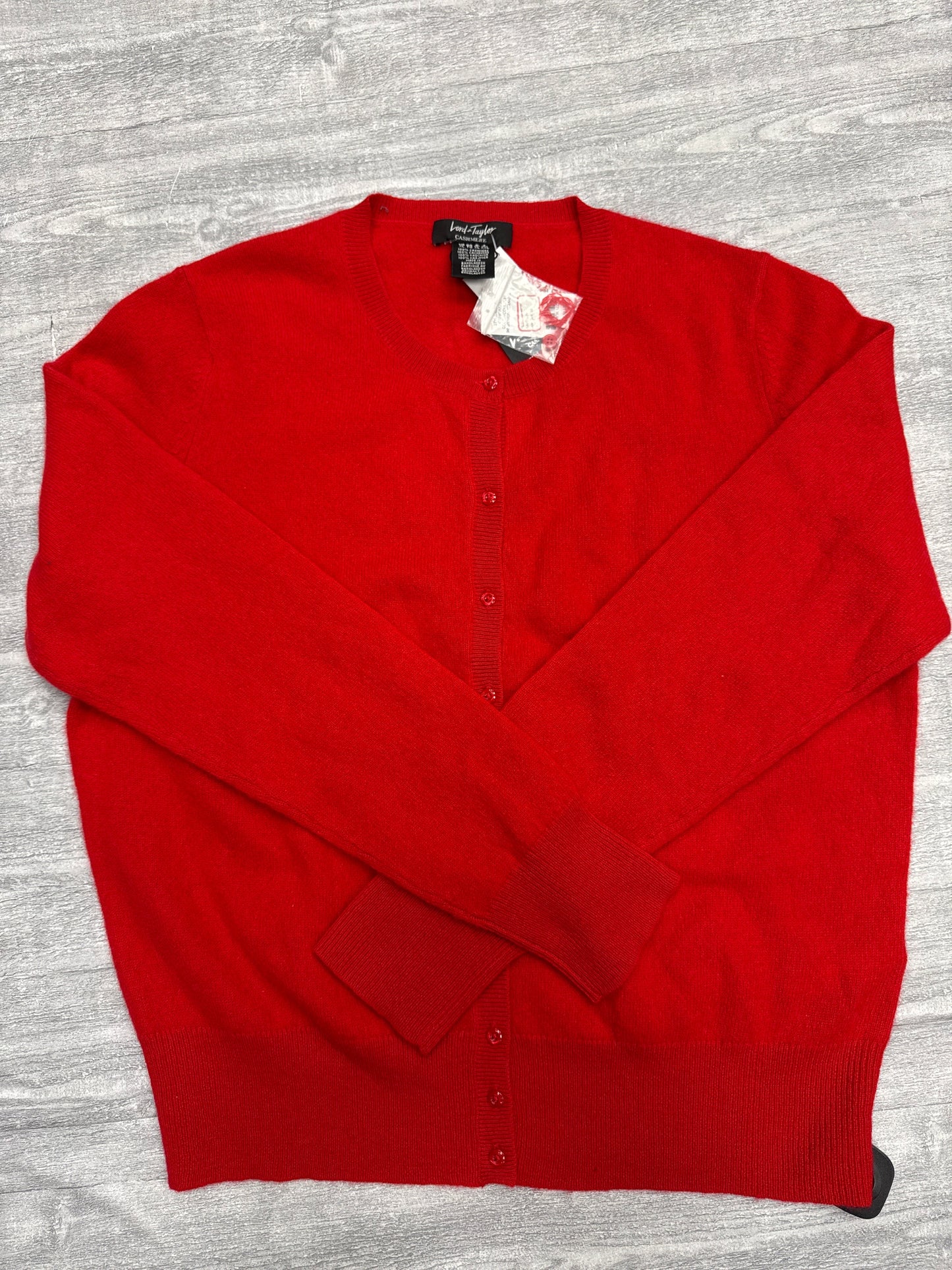 Sweater Cardigan Cashmere By Lord And Taylor In Red, Size: Xl