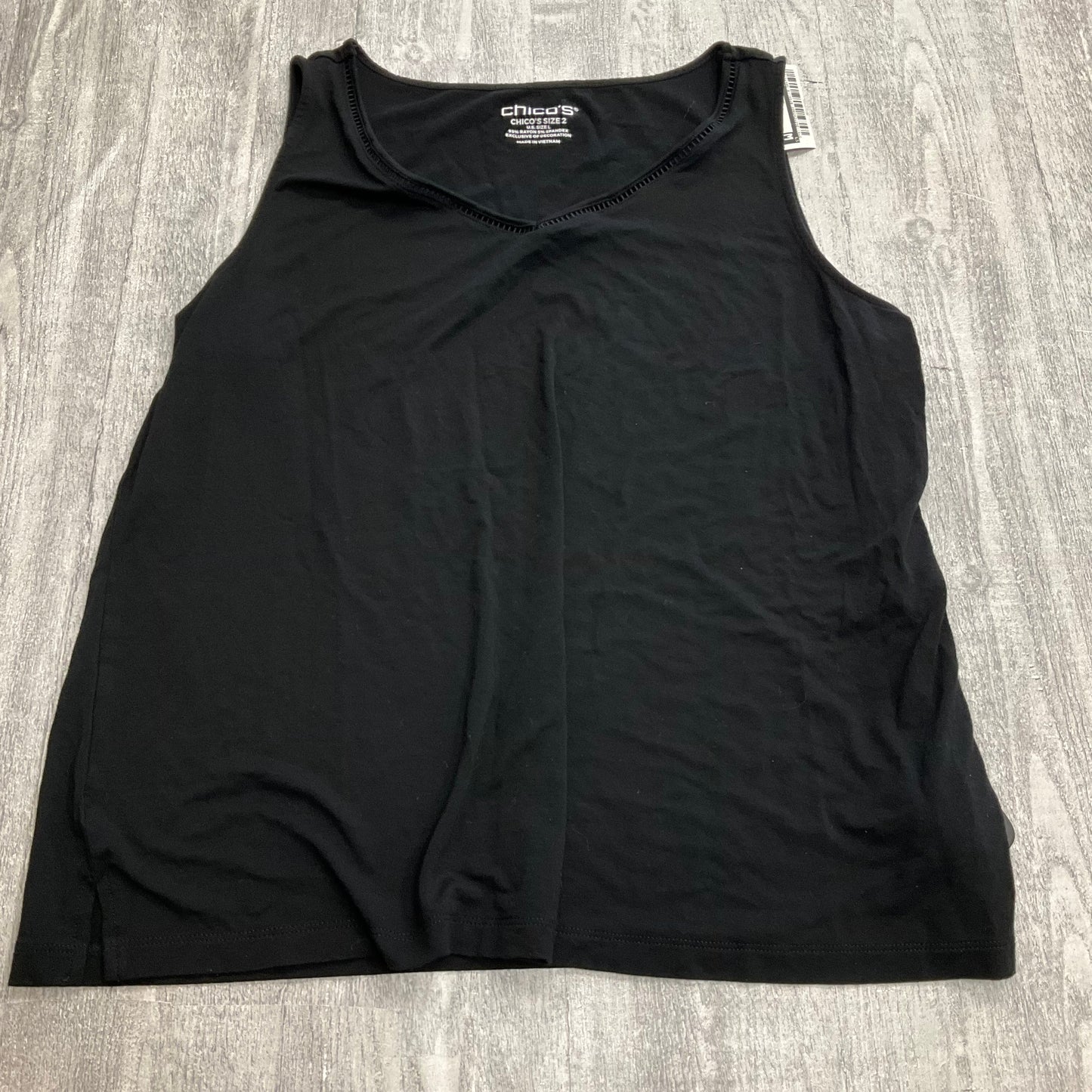 Top Sleeveless By Chicos In Black, Size: L