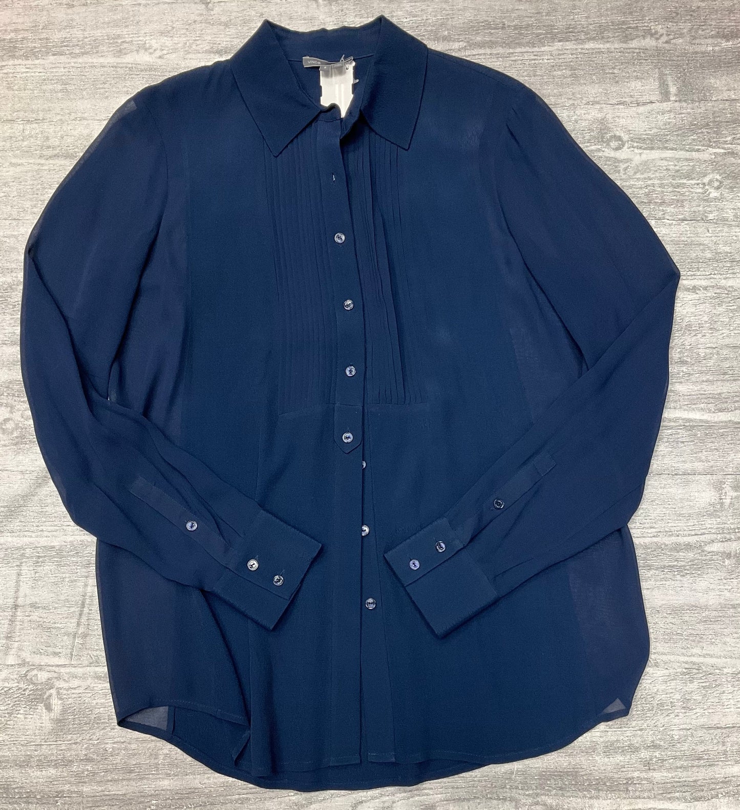 Blouse Long Sleeve By Vince In Navy, Size: 8