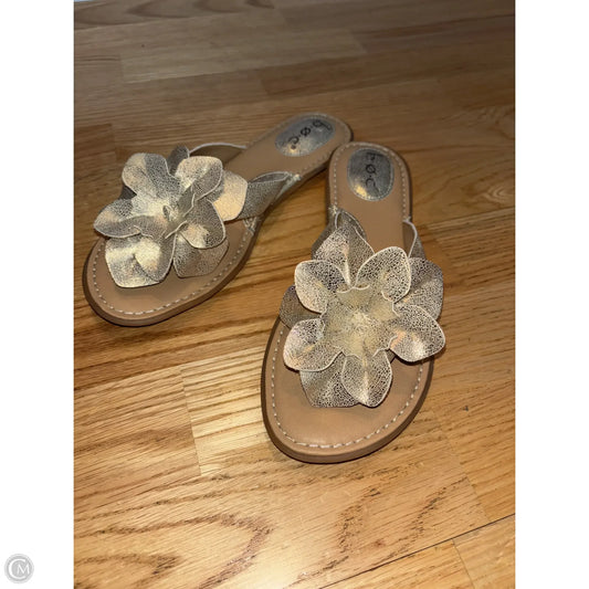 Sandals Flip Flops By Boc In Gold, Size: 9