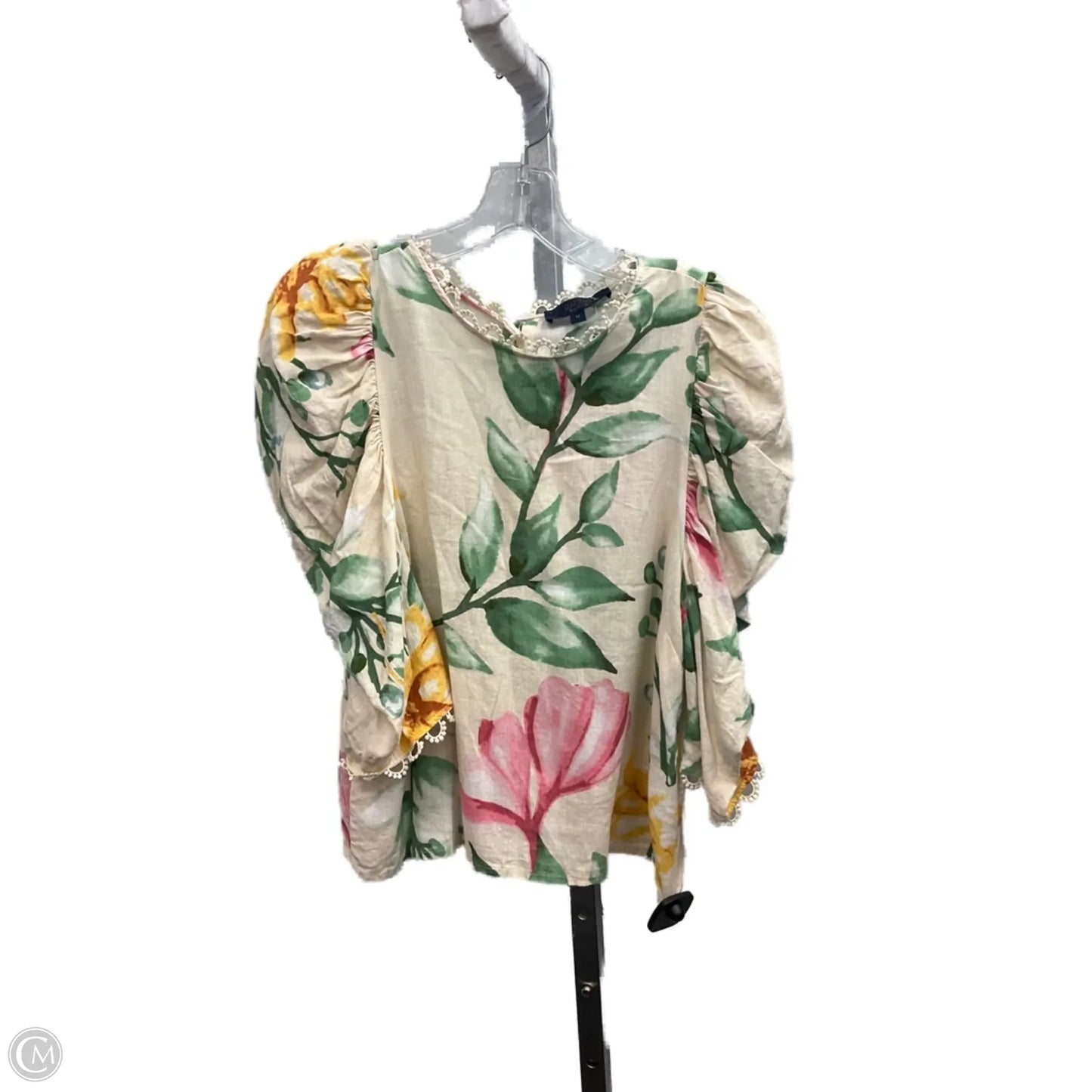 Top 3/4 Sleeve By Rachel Zoe In Tropical Print, Size: M