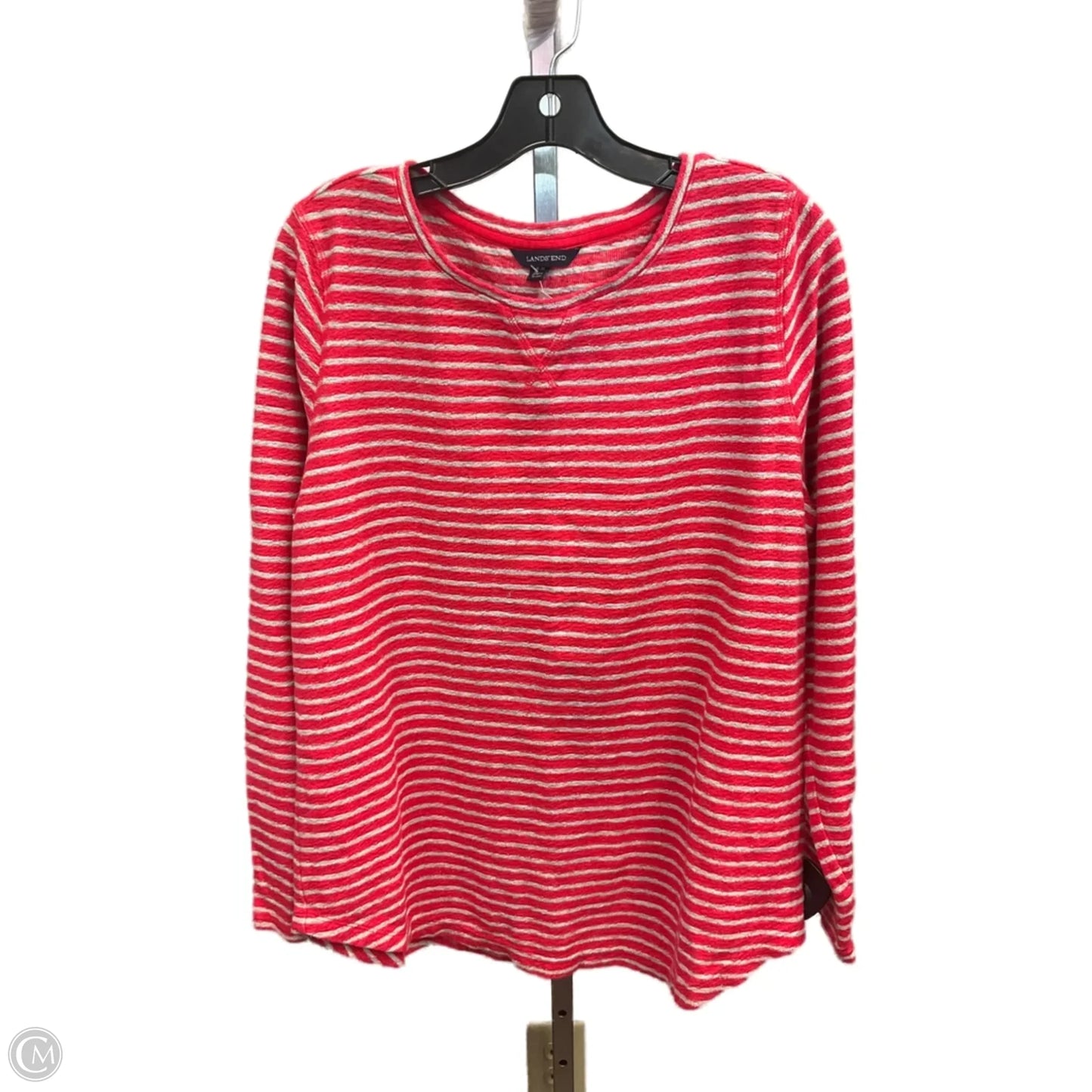 Top Long Sleeve By Lands End In Striped Pattern, Size: L
