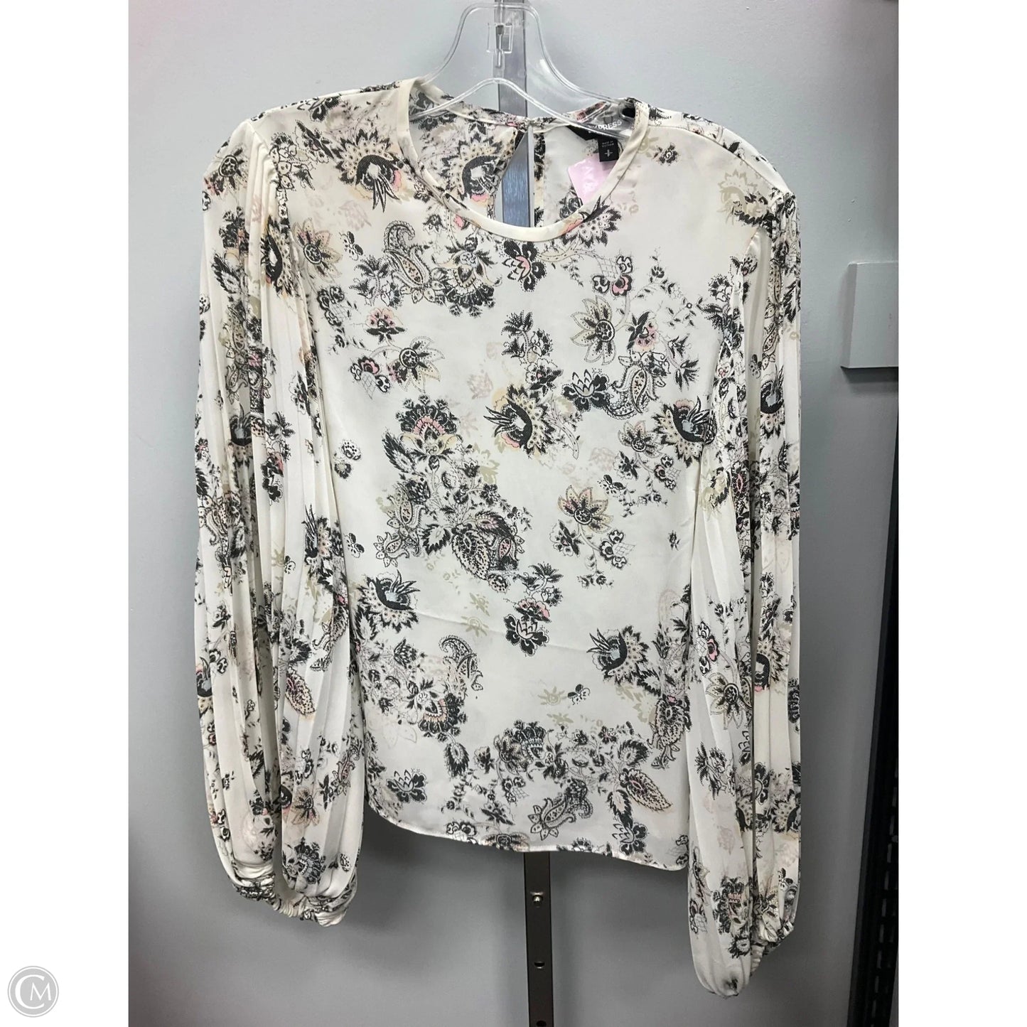Top Long Sleeve By Express In Floral Print, Size: S
