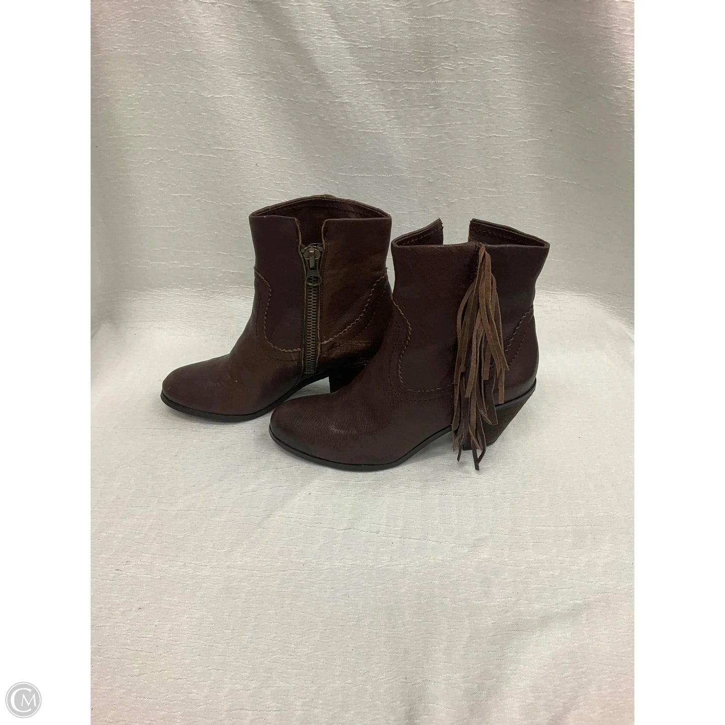 Boots Ankle Heels By Sam Edelman In Brown, Size: 7.5