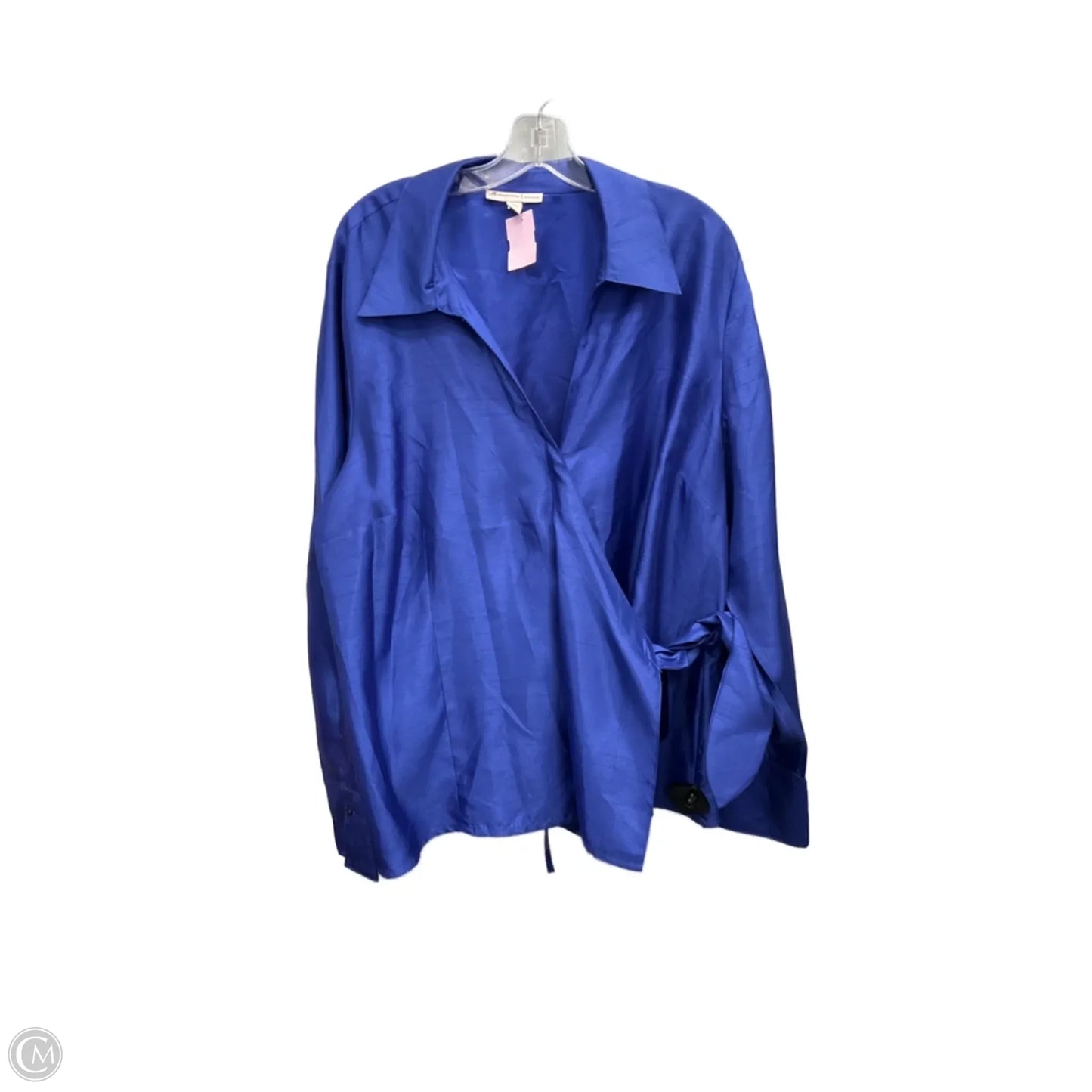 Blouse Long Sleeve By Jm Collections In Blue, Size: 14