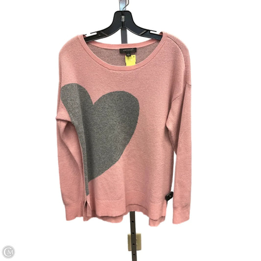 Sweater By Ann Taylor In Grey & Pink, Size: L