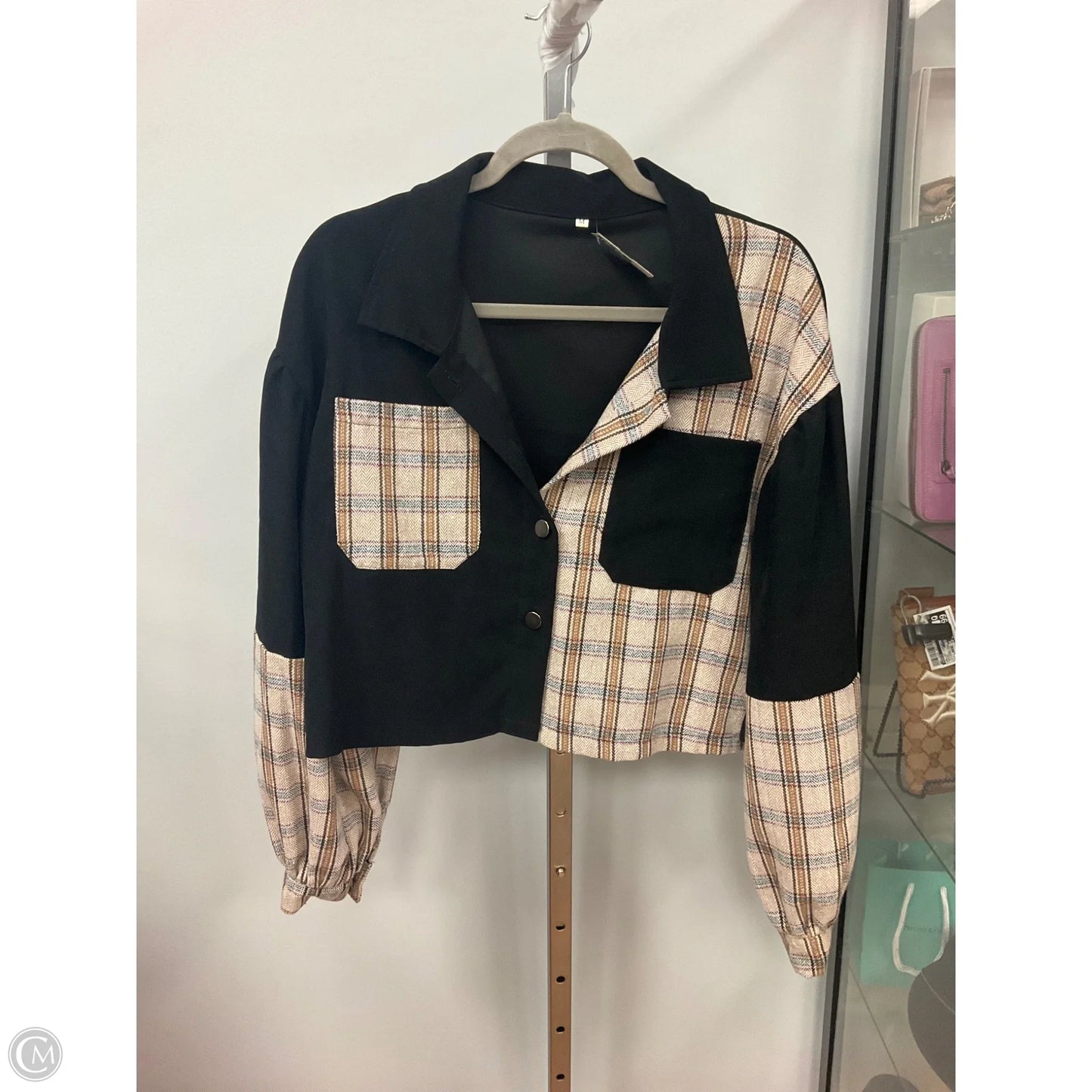 Top Long Sleeve By Shein In Black & Tan, Size: M